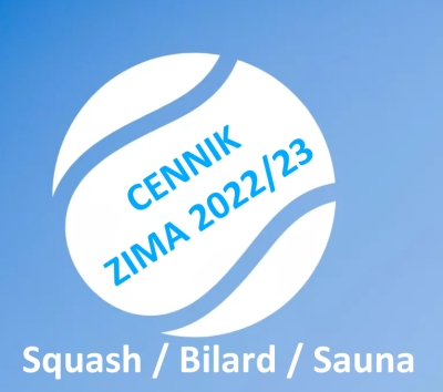 Nowy cennik squash, bilard, sauna ZIMA 2022/2023
